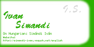 ivan simandi business card